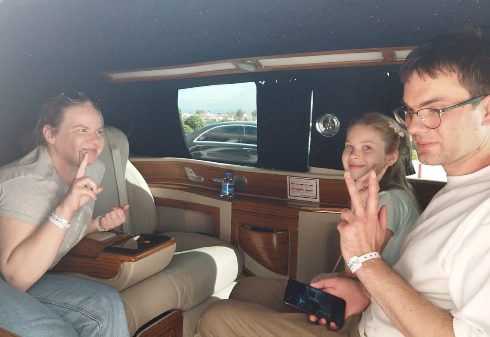 Family enjoying their transfer